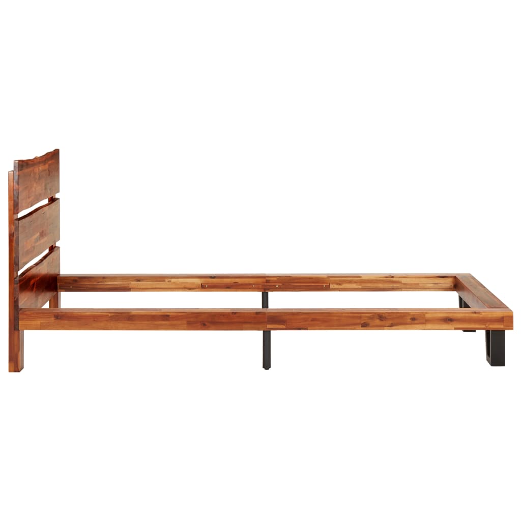 Massivholzbett mit Baumkante Akazie 90 cm