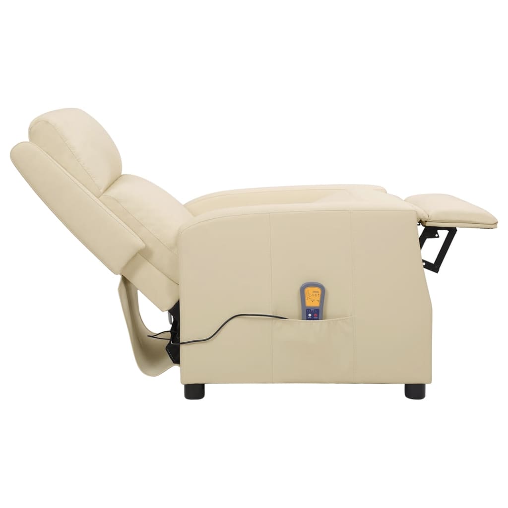 Massagesessel Creme Kunstleder