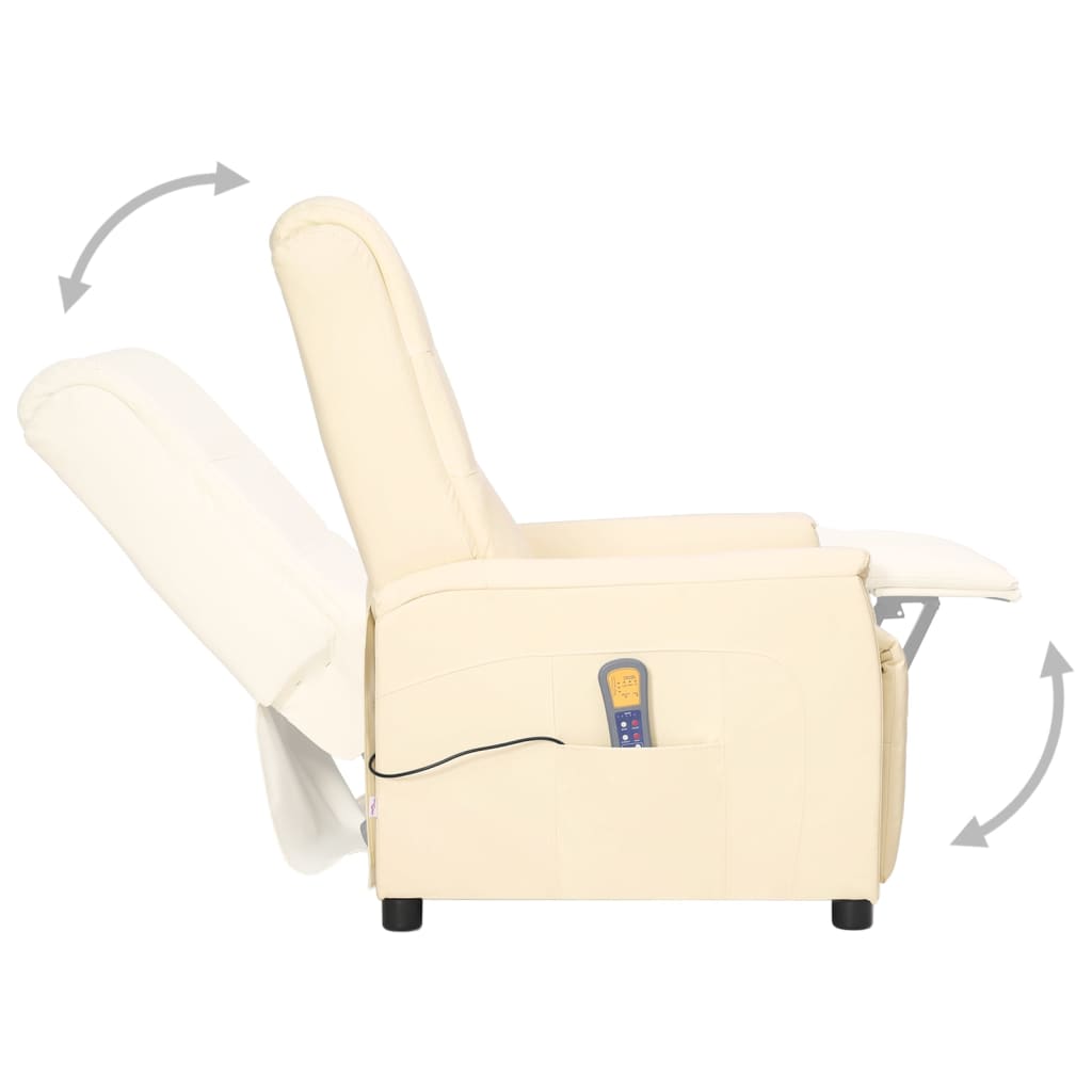 Massagesessel Creme Kunstleder