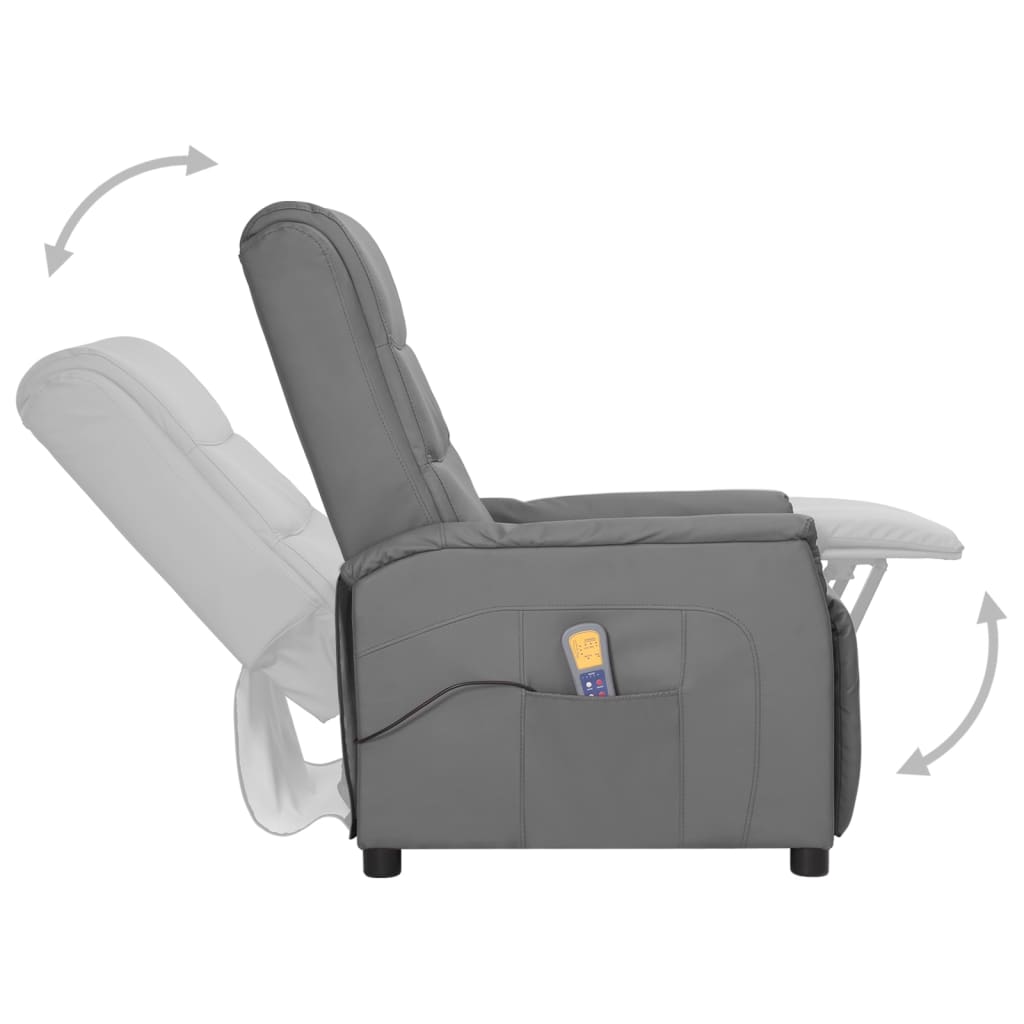 Massagesessel Grau Kunstleder
