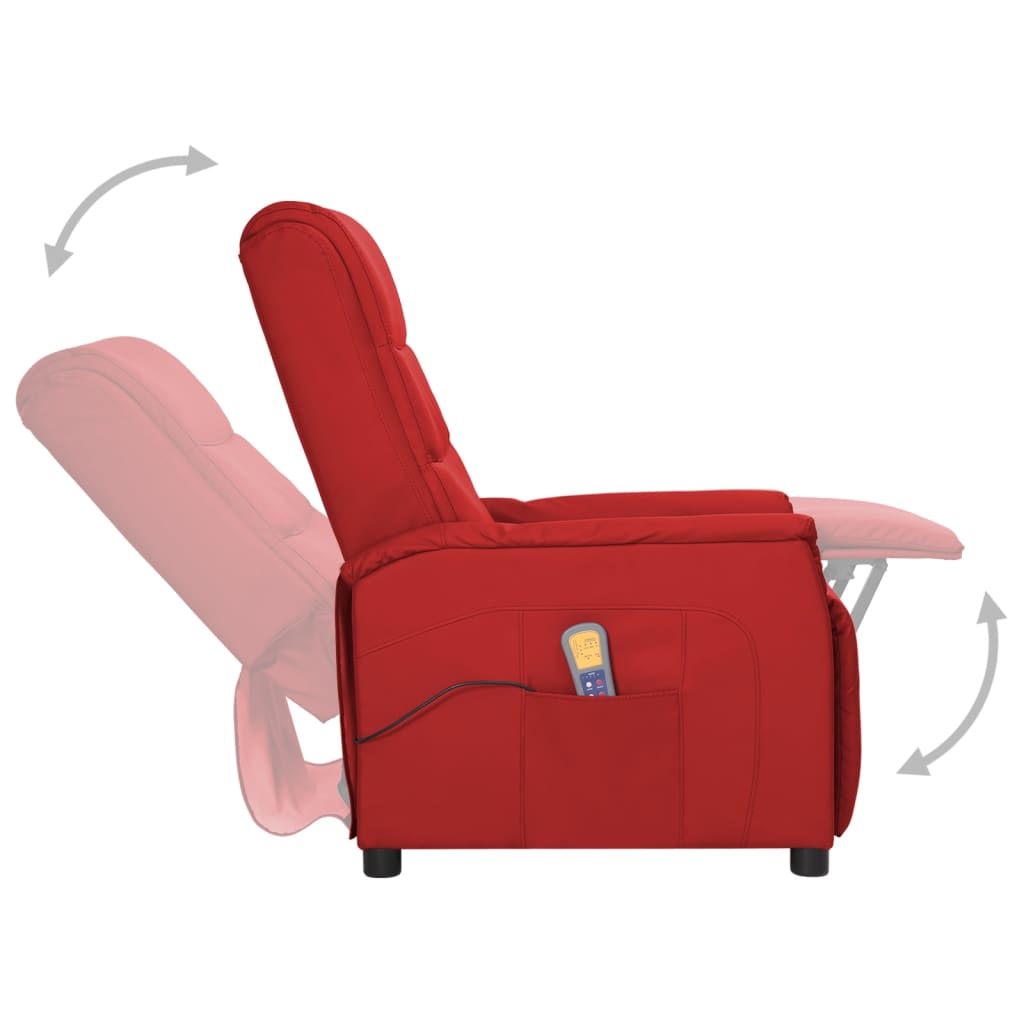 Massagesessel Weinrot Kunstleder