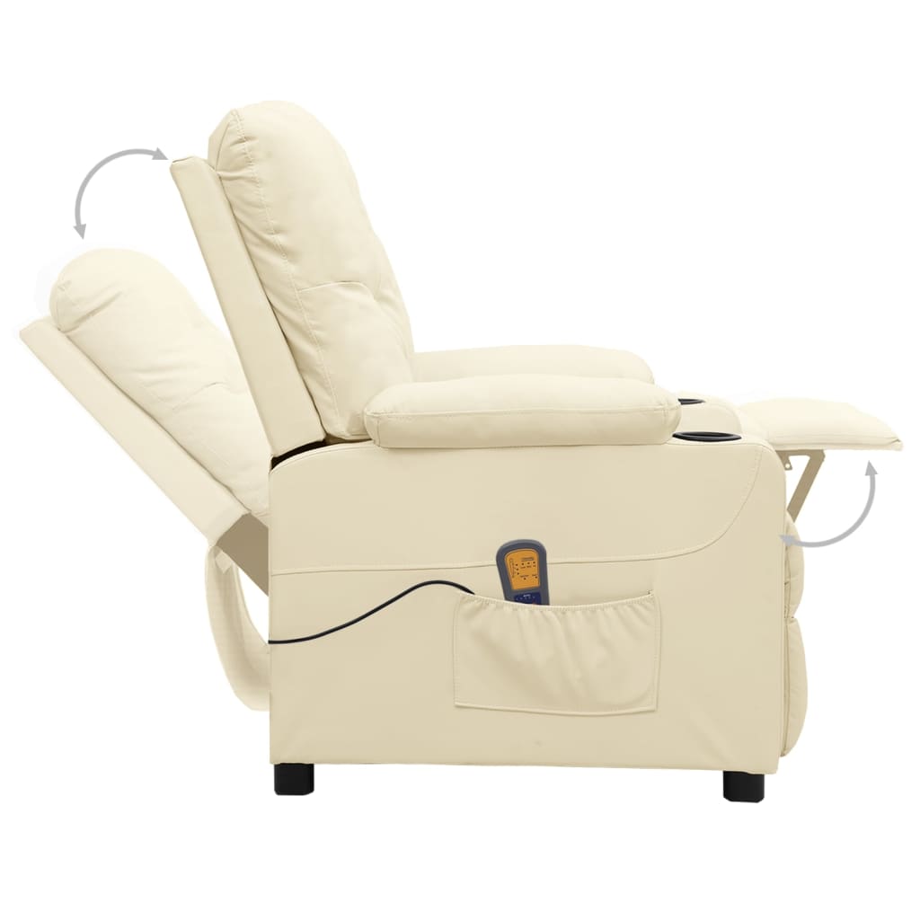 Massagesessel Creme Kunstleder