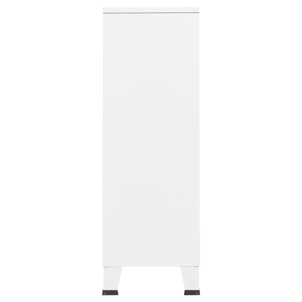 Kleiderschrank Industrie-Stil Weiß 67x35x107 cm Stahl