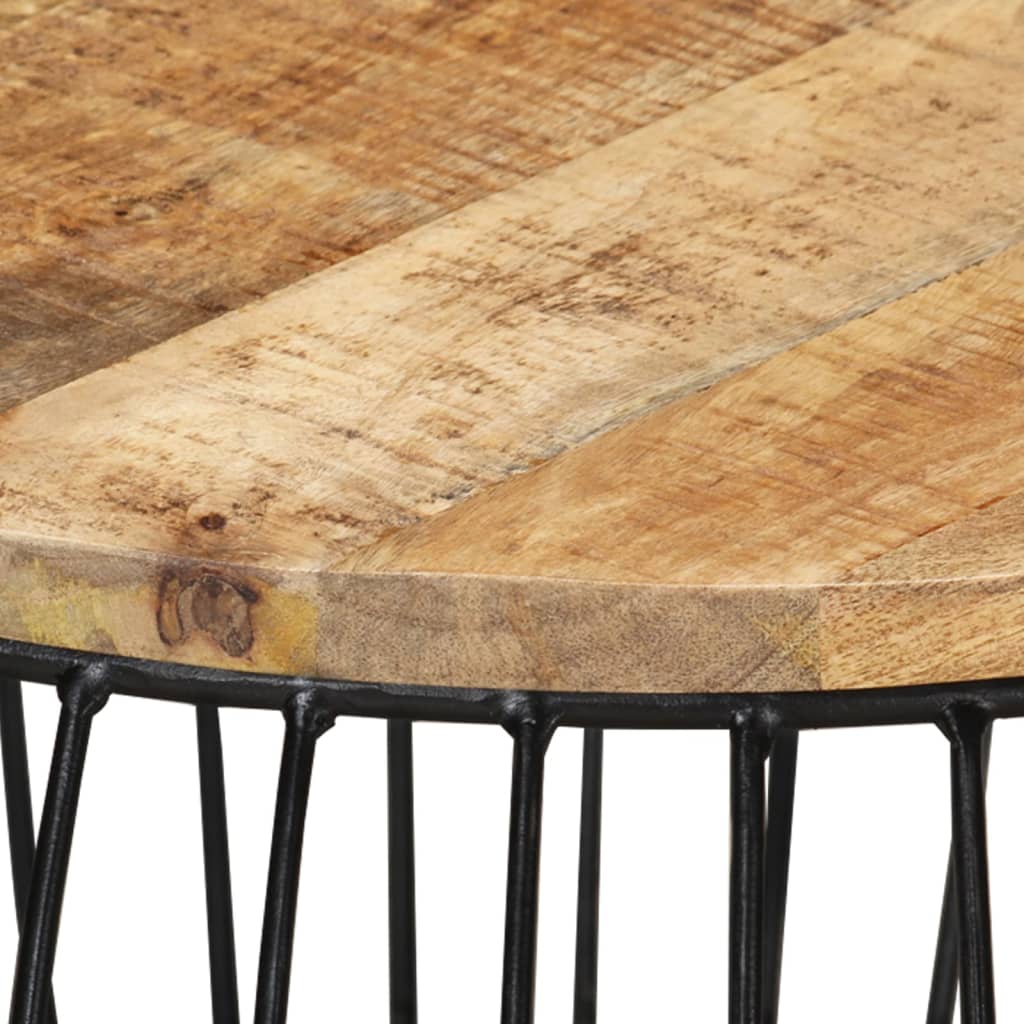 Couchtisch Ø68 cm Raues Mangoholz