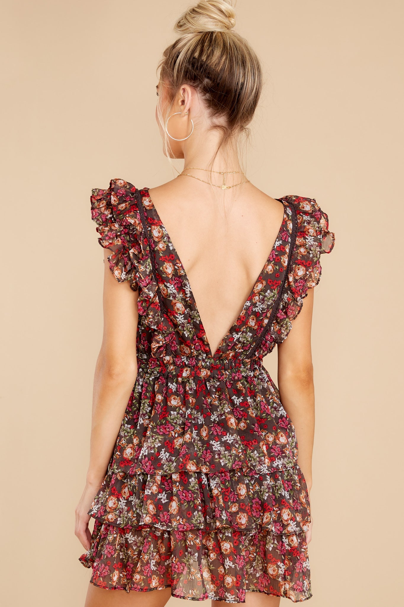 Holding On To Us Black Floral Print Dress