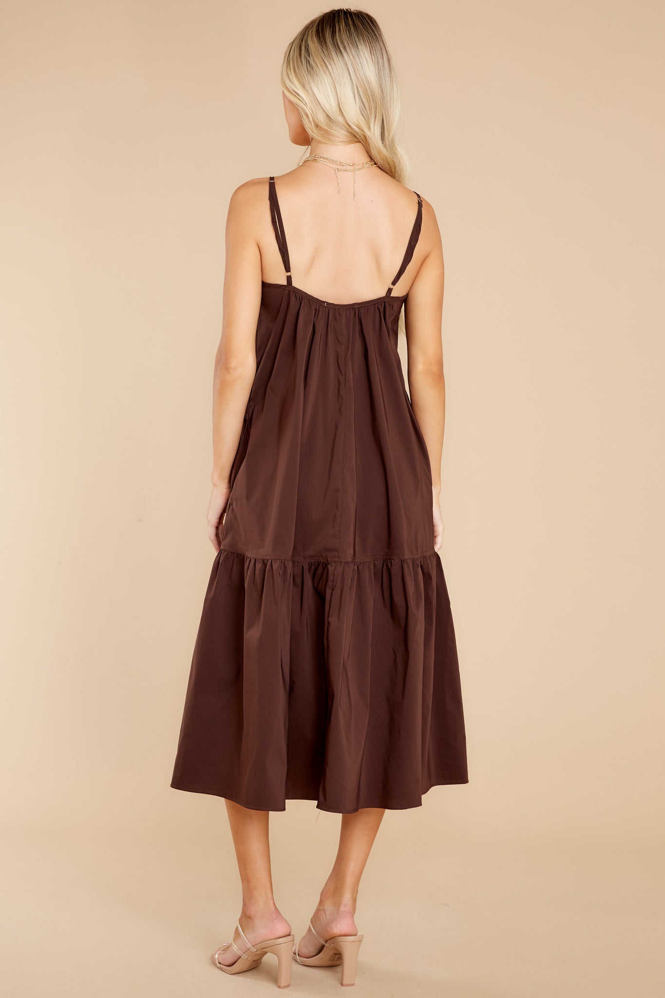 Fields Of Joy Chocolate Midi Dress