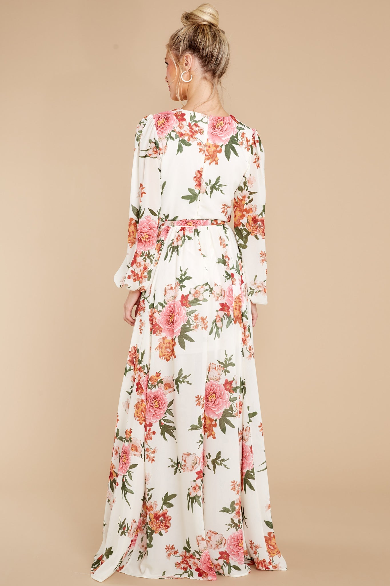 Flowers That Be Cream Floral Print Maxi Dress