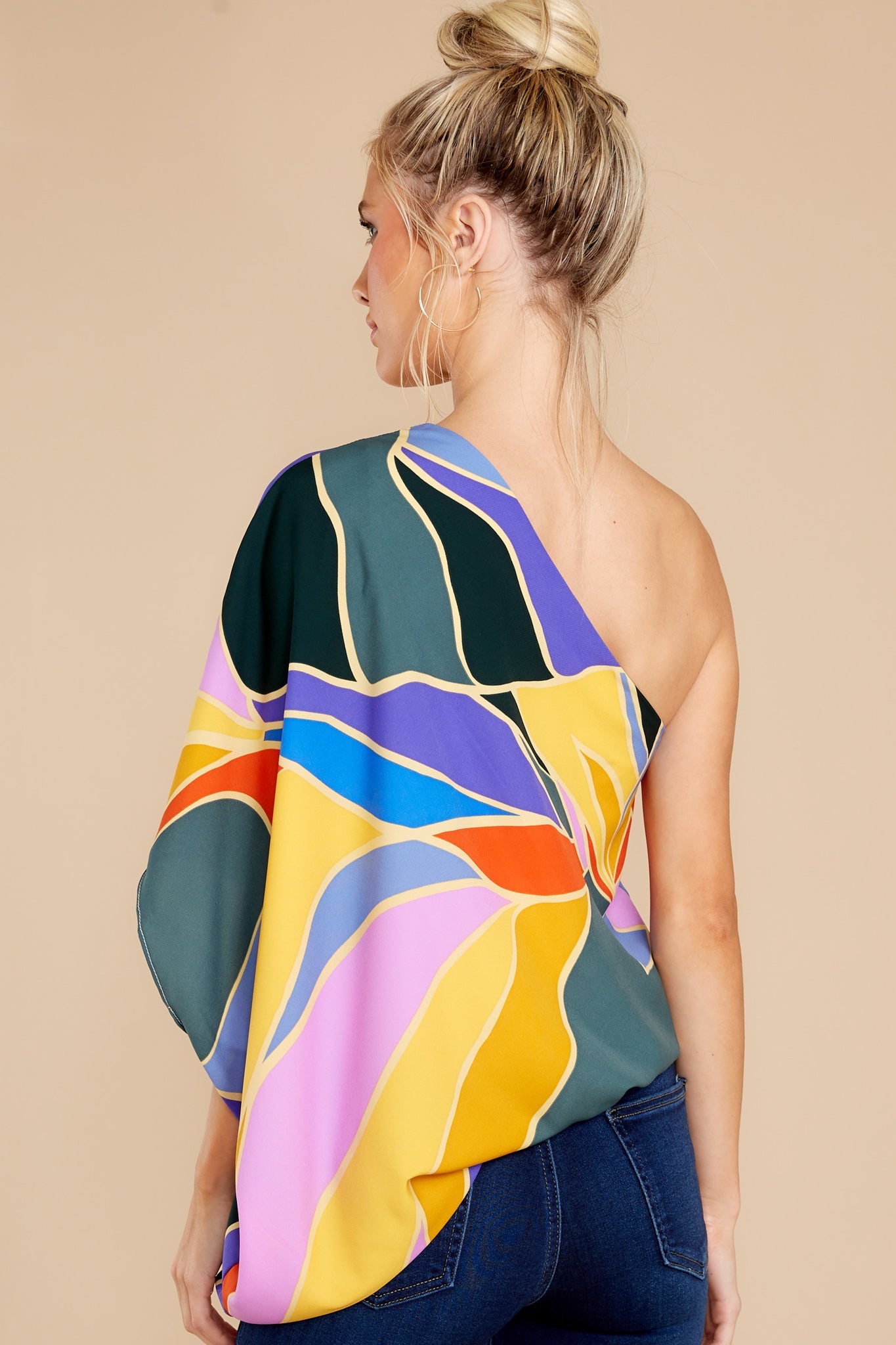 Bringing The Drama Teal Multi Print Top