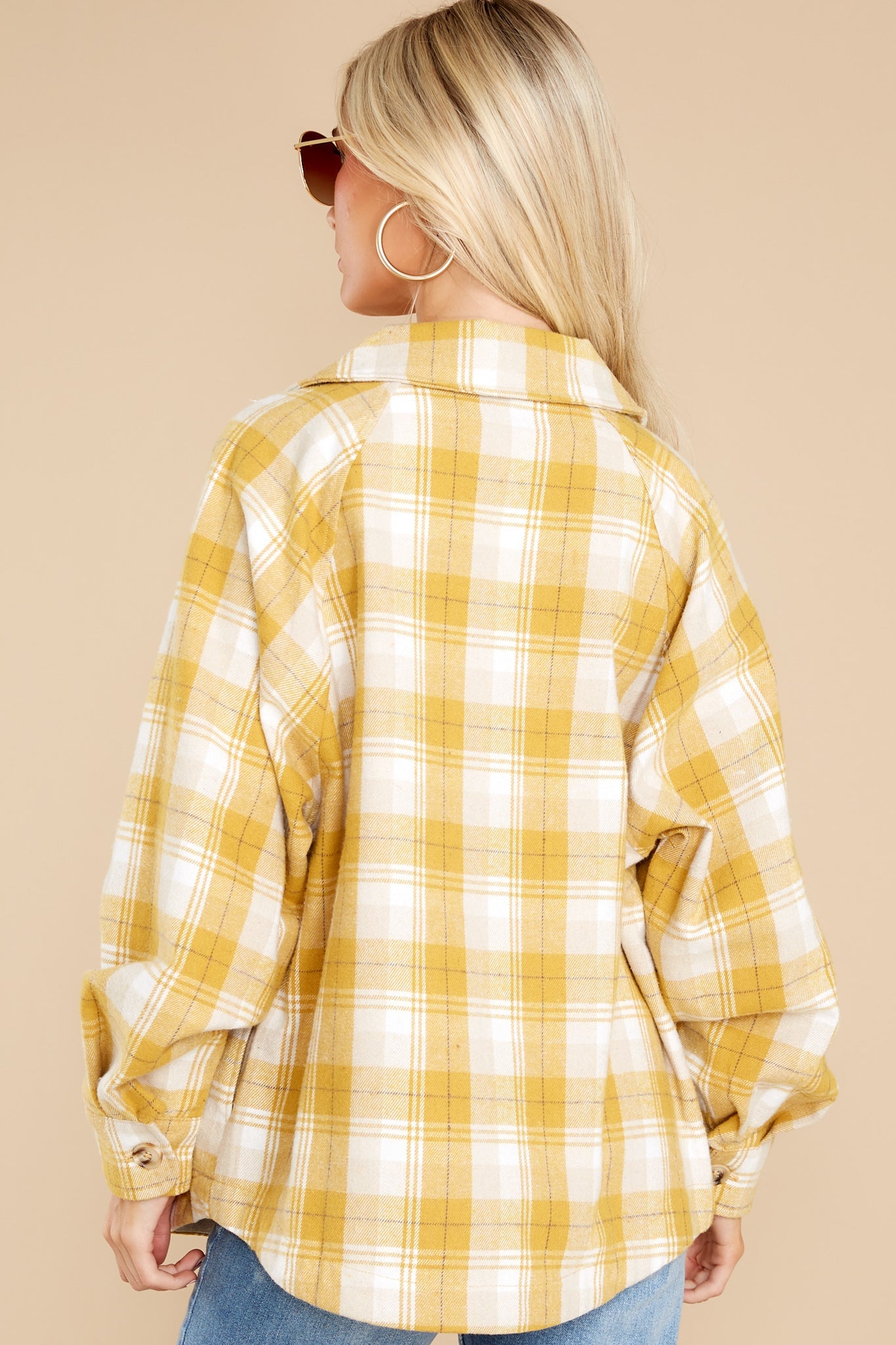 Warmhearted Cozy Goldenrod Plaid Shacket