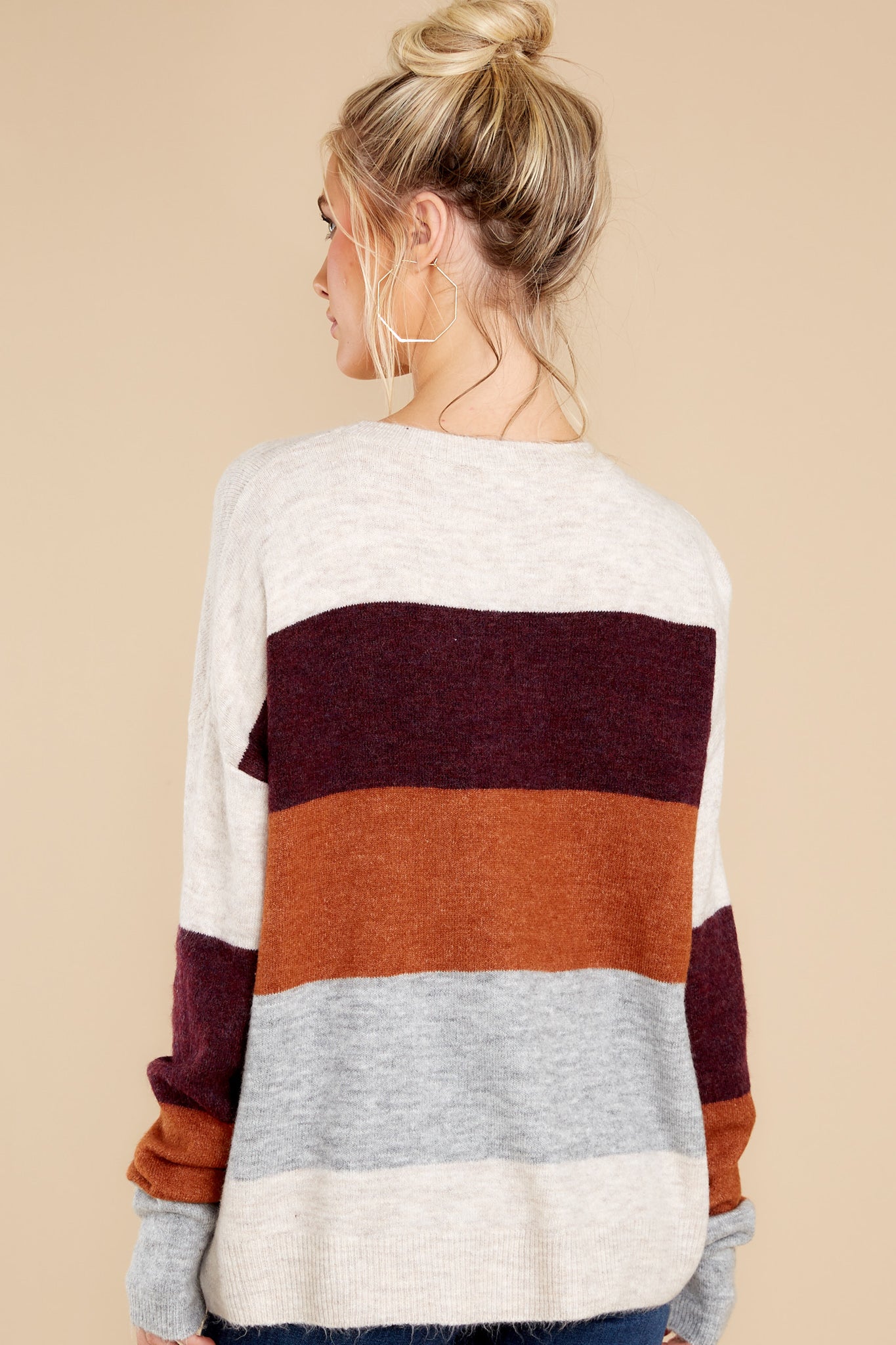 Irresistible Moments Ivory Multi Stripe Sweater