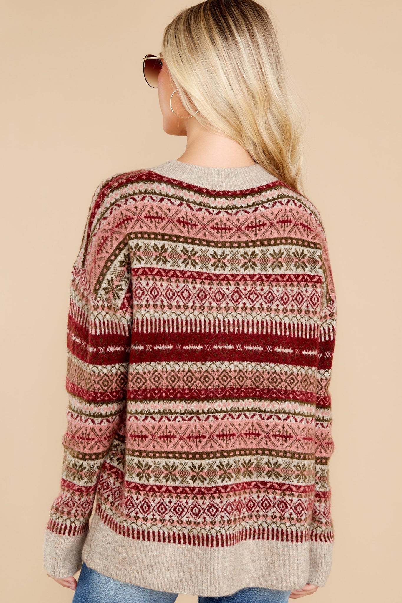 Festive Spirit Red Multi Knit Sweater