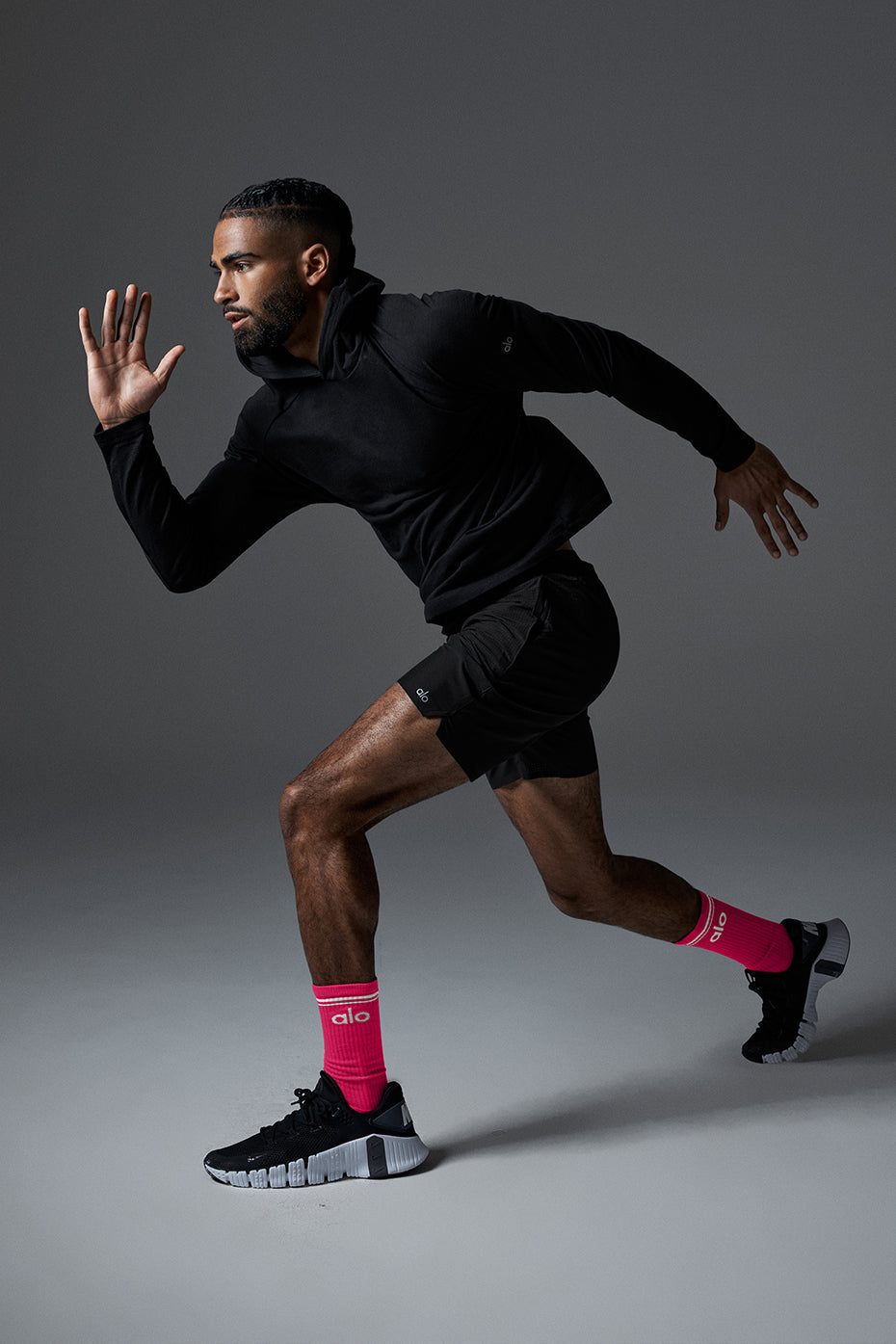 Unisex Throwback Sock - Magenta Crush/White