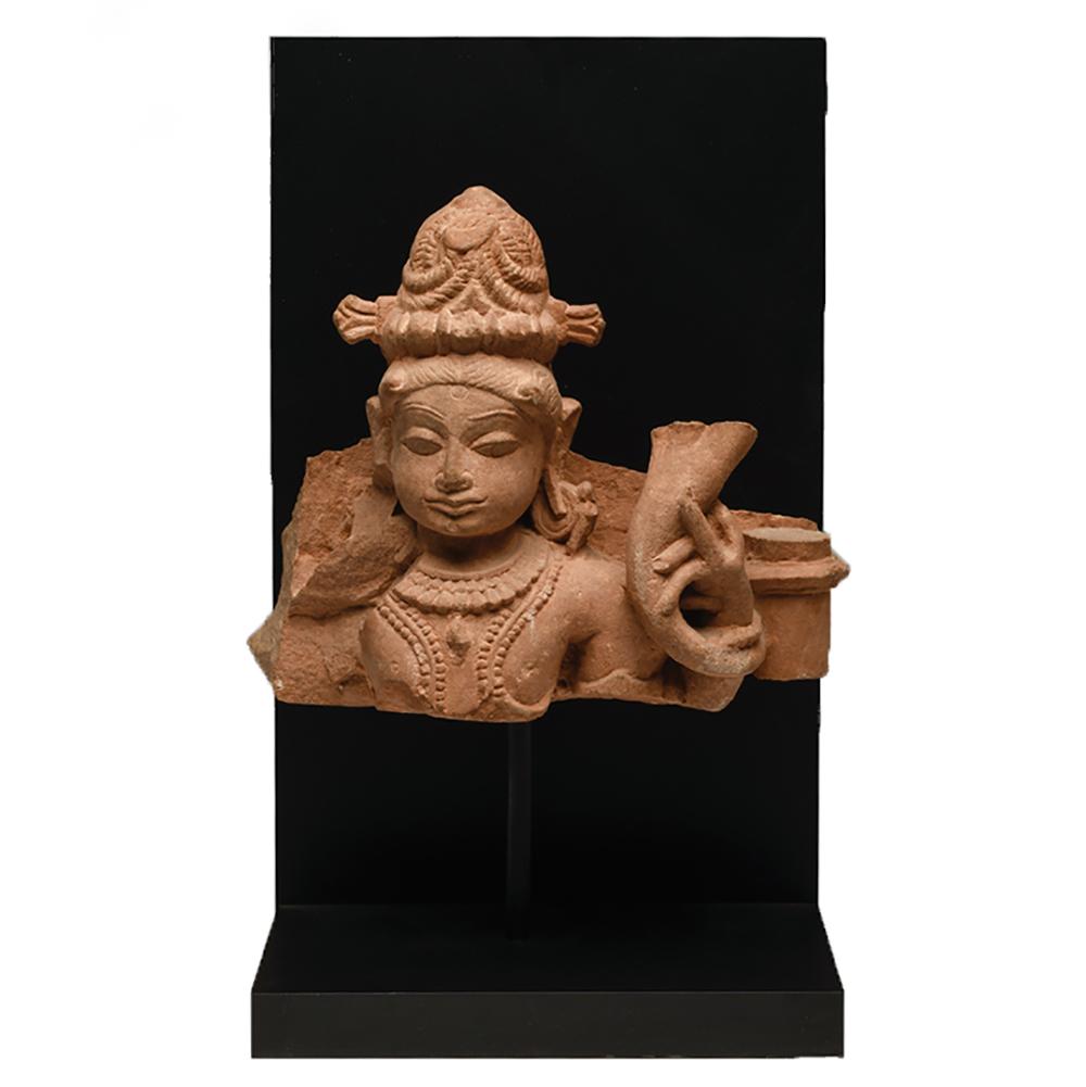 An Indian Red Sandstone Figural Fragment, Middle Periods, ca. 10th - 12th century CE