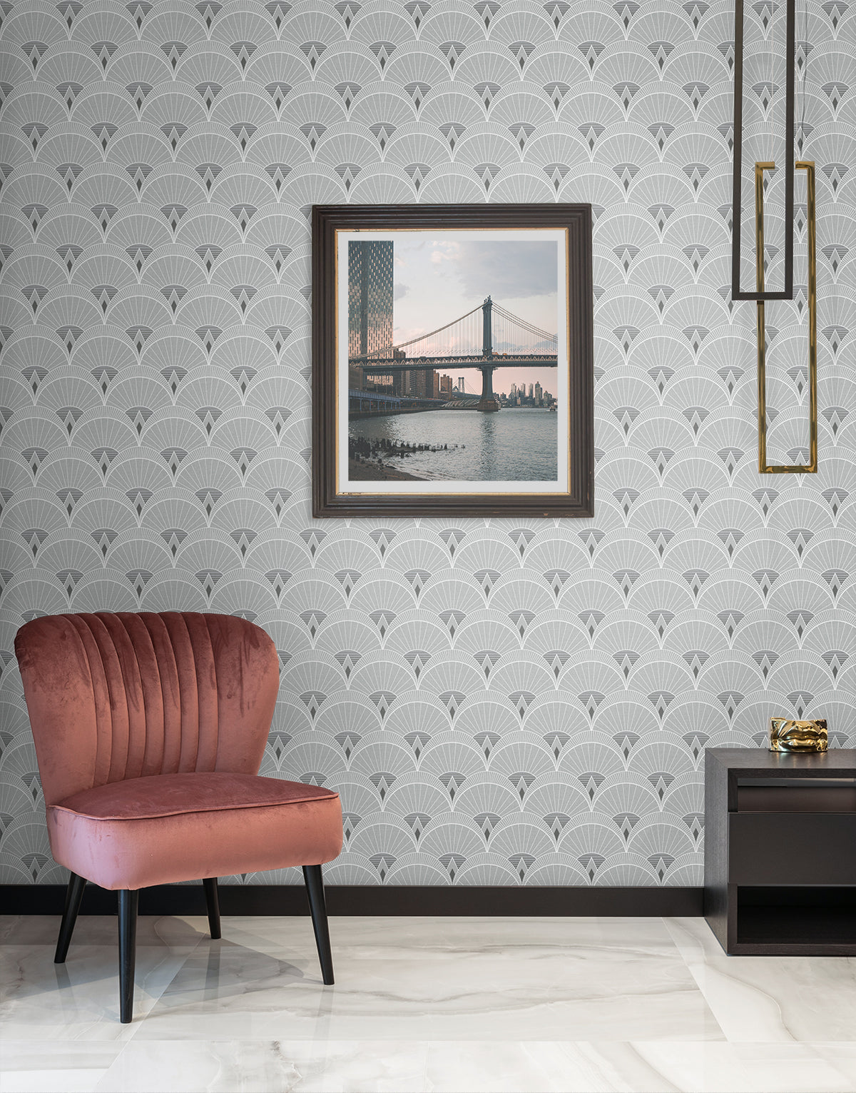 Chrysler Arches Argos Grey Wallpaper from Deco 2 by Collins & Company