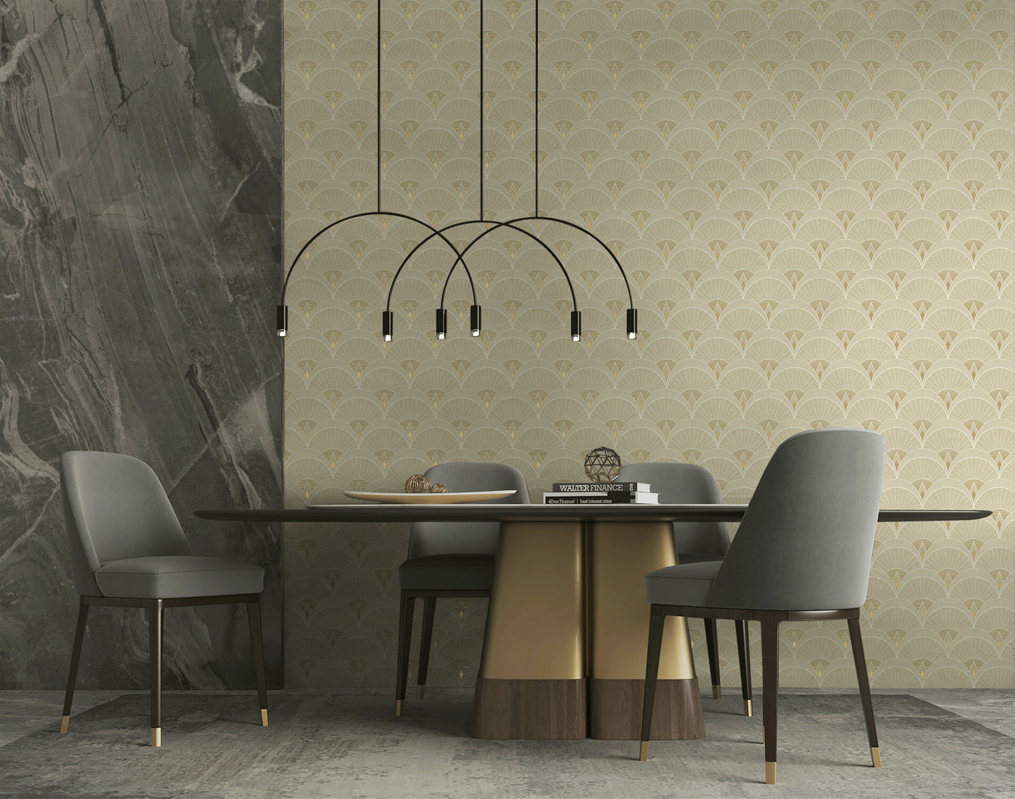 Chrysler Arches Soft Beige Wallpaper from Deco 2 by Collins & Company