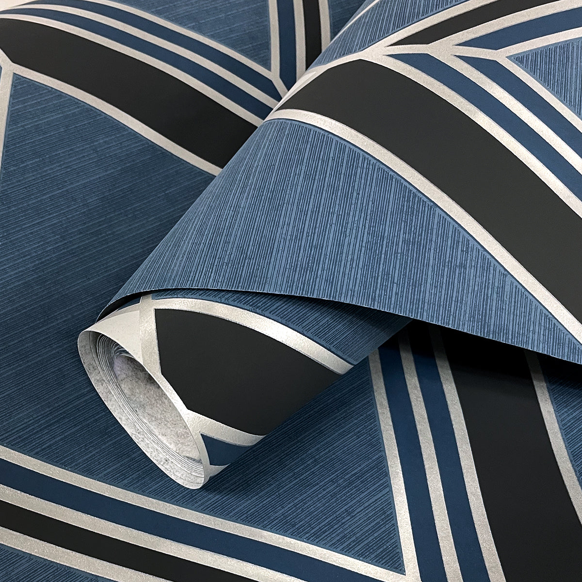 Brooklyn Diamond Blue Wallpaper from Deco 2 by Collins & Company