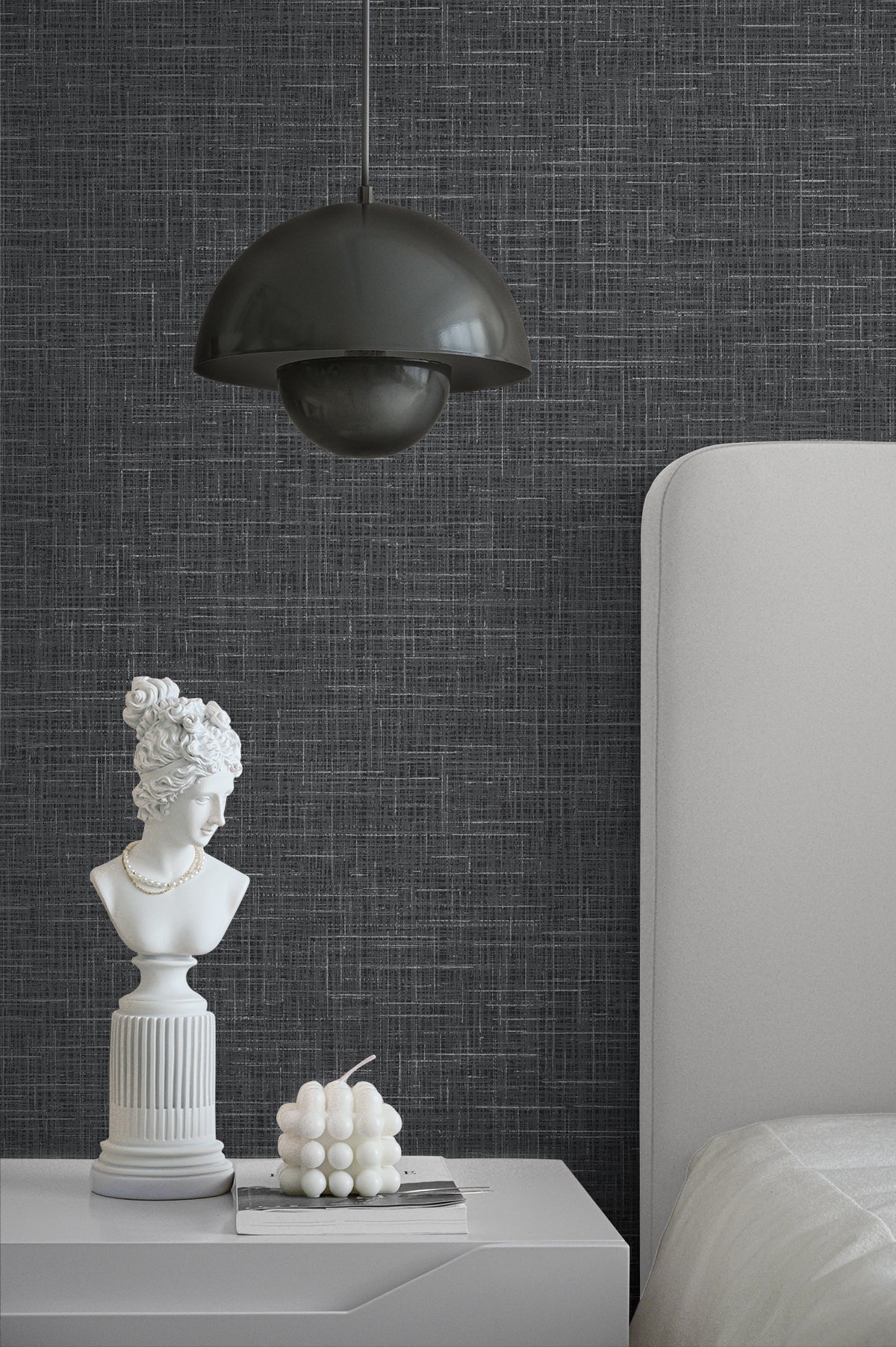 Glitter Faux Finish Coal Wallpaper from Deco 2 by Collins & Company
