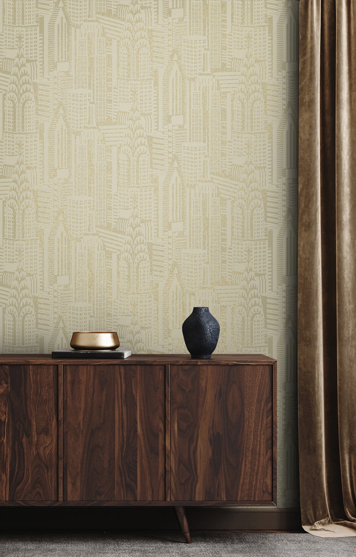 Manhattan Skyline Aurum Wallpaper from Deco 2 by Collins & Company