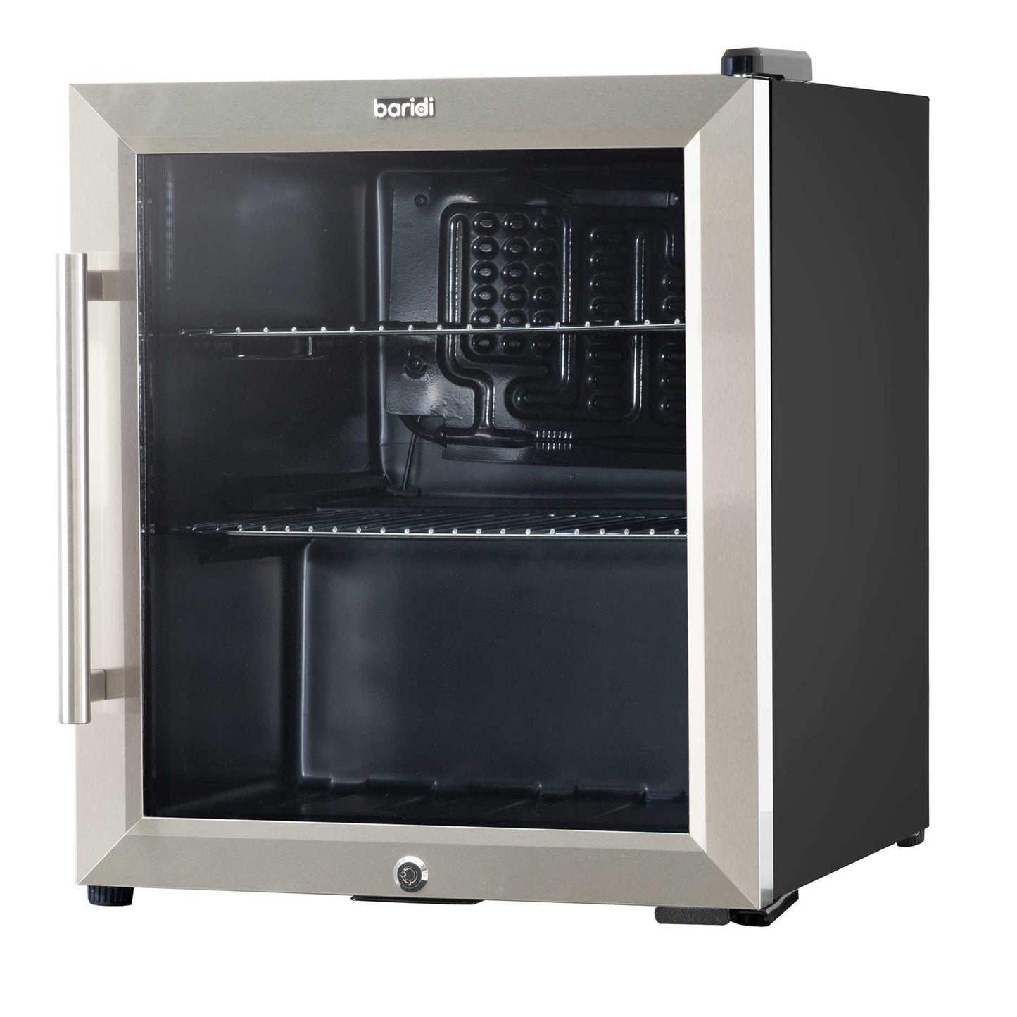 Baridi 50L Drinks & Wine Mini Cooler Fridge with LED Light, Stainless Steel - DH75