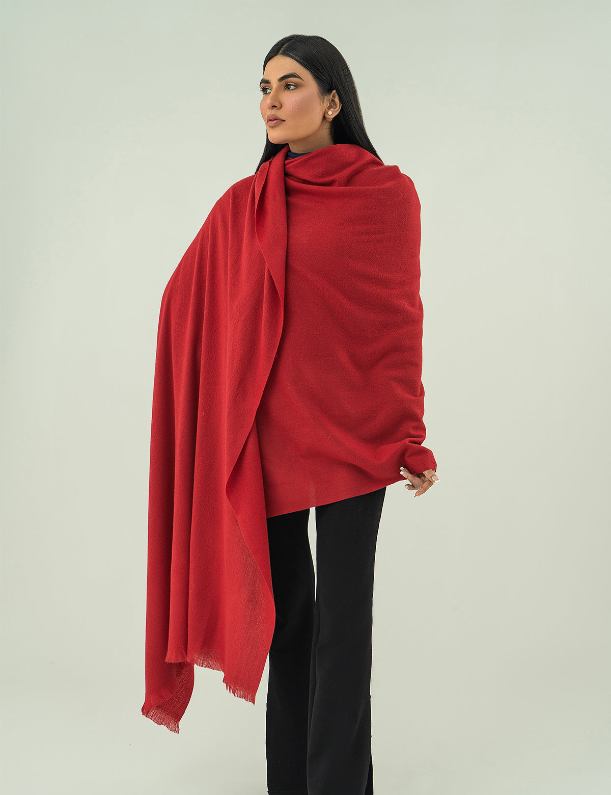 Woolen Cashmere Shawl - Maroon