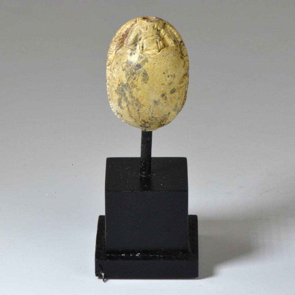 An Egyptian steatite design scarab, Hyksos Period, ca 1600 BCE