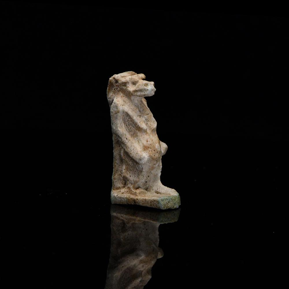 An Egyptian Faience Amulet of Taweret, Late Period, ca. 664 - 332 BCE