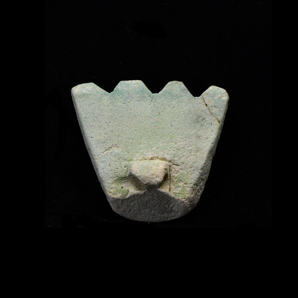 A large Egyptian Faience Headdress of Bes, Late Period, ca. 664 - 332 BCE