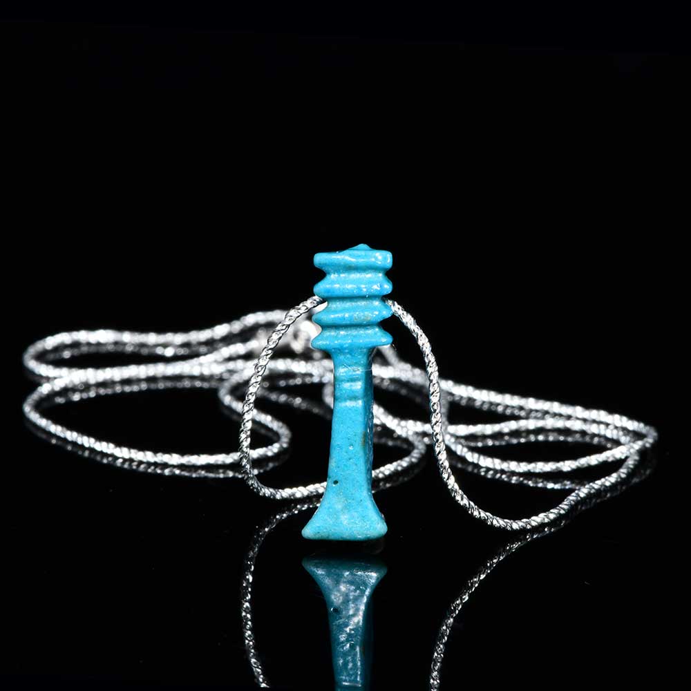 An Egyptian Faience Djed Pillar Amulet, Late Period, ca. 664 - 332 BCE