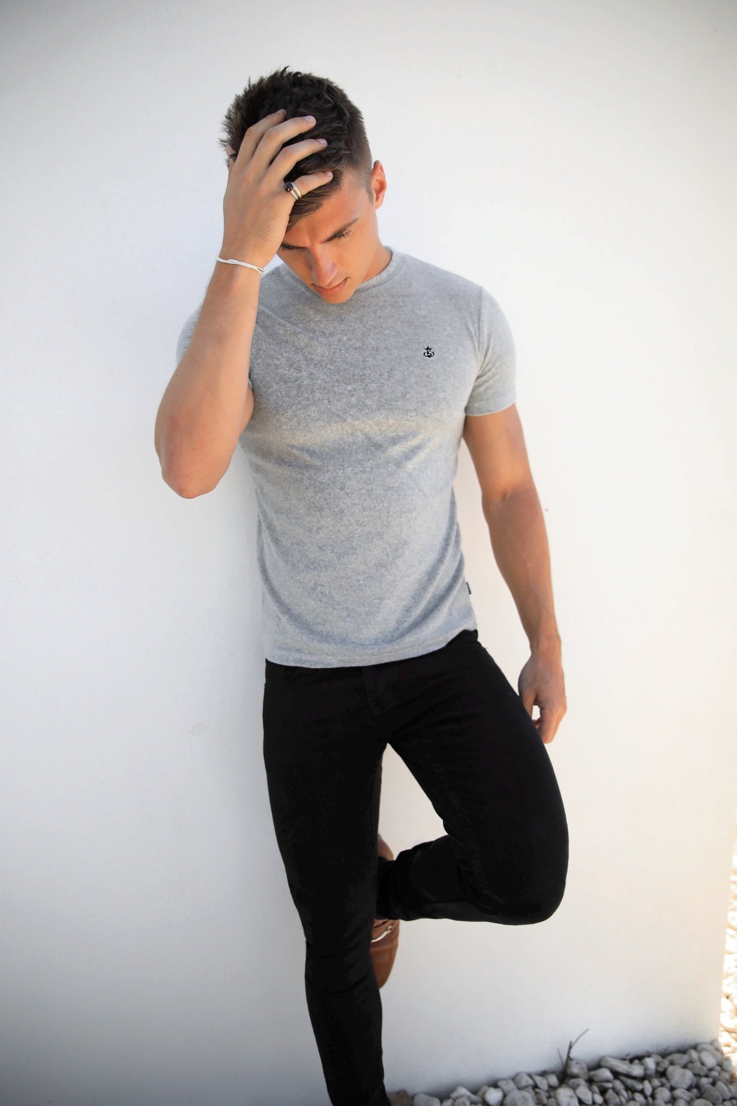 Ryder Textured Towel T-Shirt - Grey