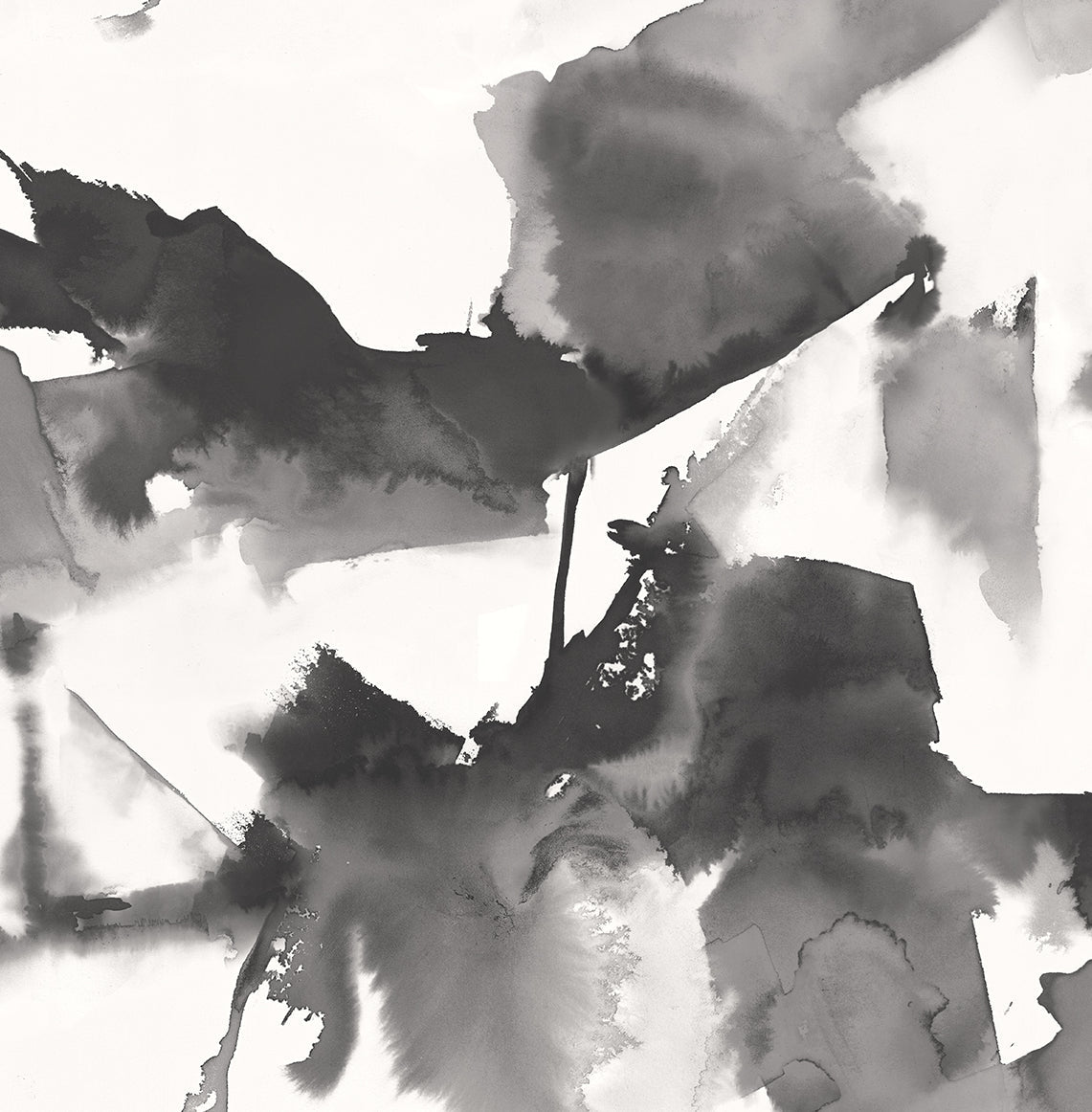 Sample Watercolor Block Peel-and-Stick Wallpaper in Inkwell by Harry & Grace
