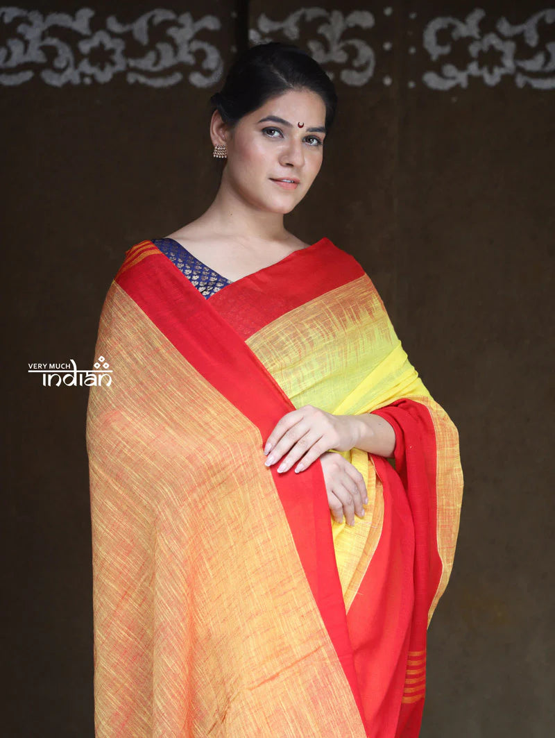 Saadgi ~Pure Cotton Handloom Sarees with Intricate Borders