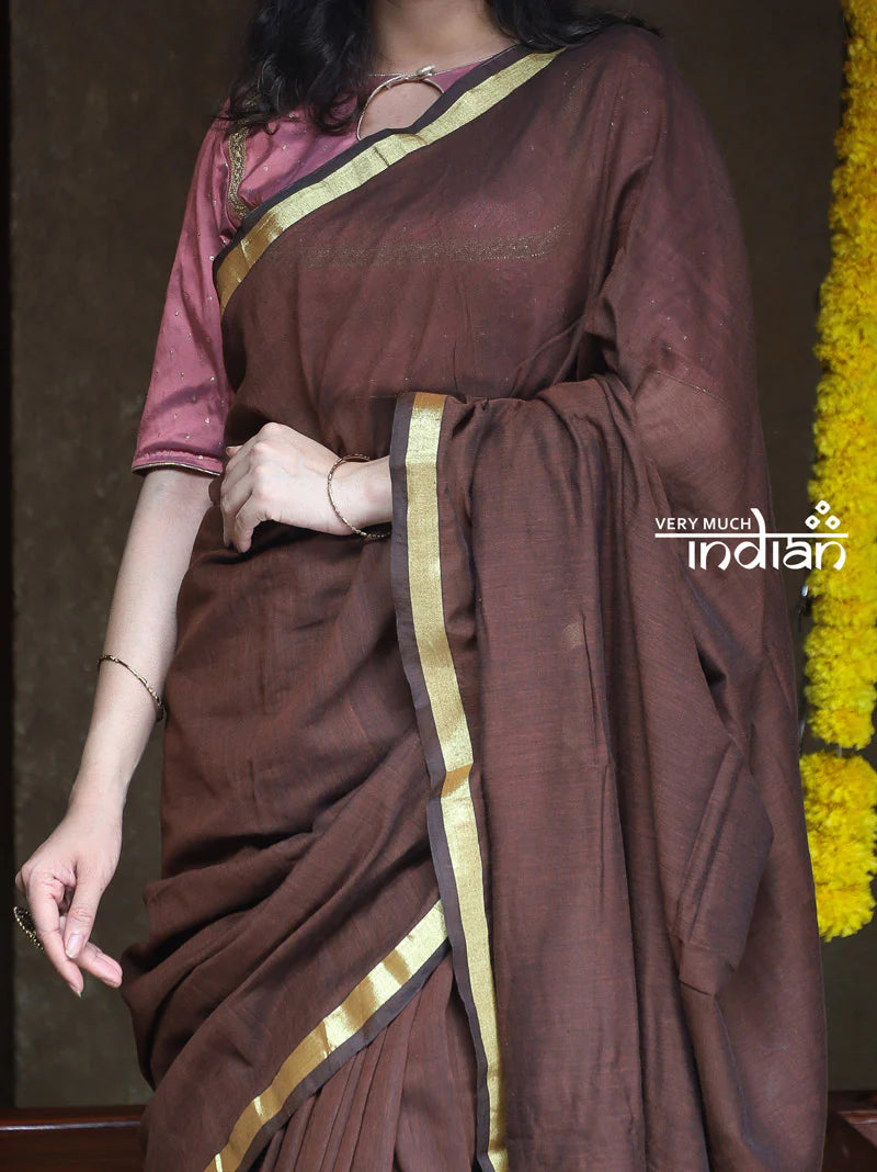 Saadgi ~Pure Cotton Handloom Sarees with Intricate Borders