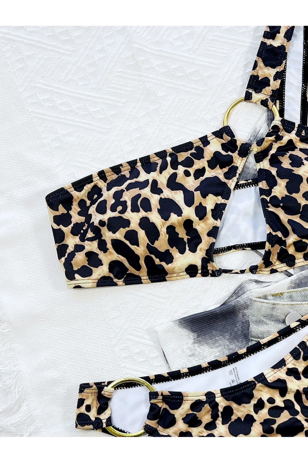 Leopard One-Shoulder Bikini Set