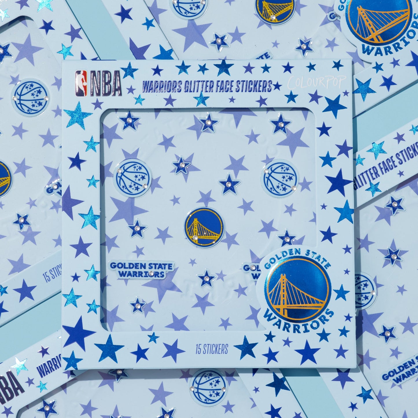 Warriors Glitter Face Stickers