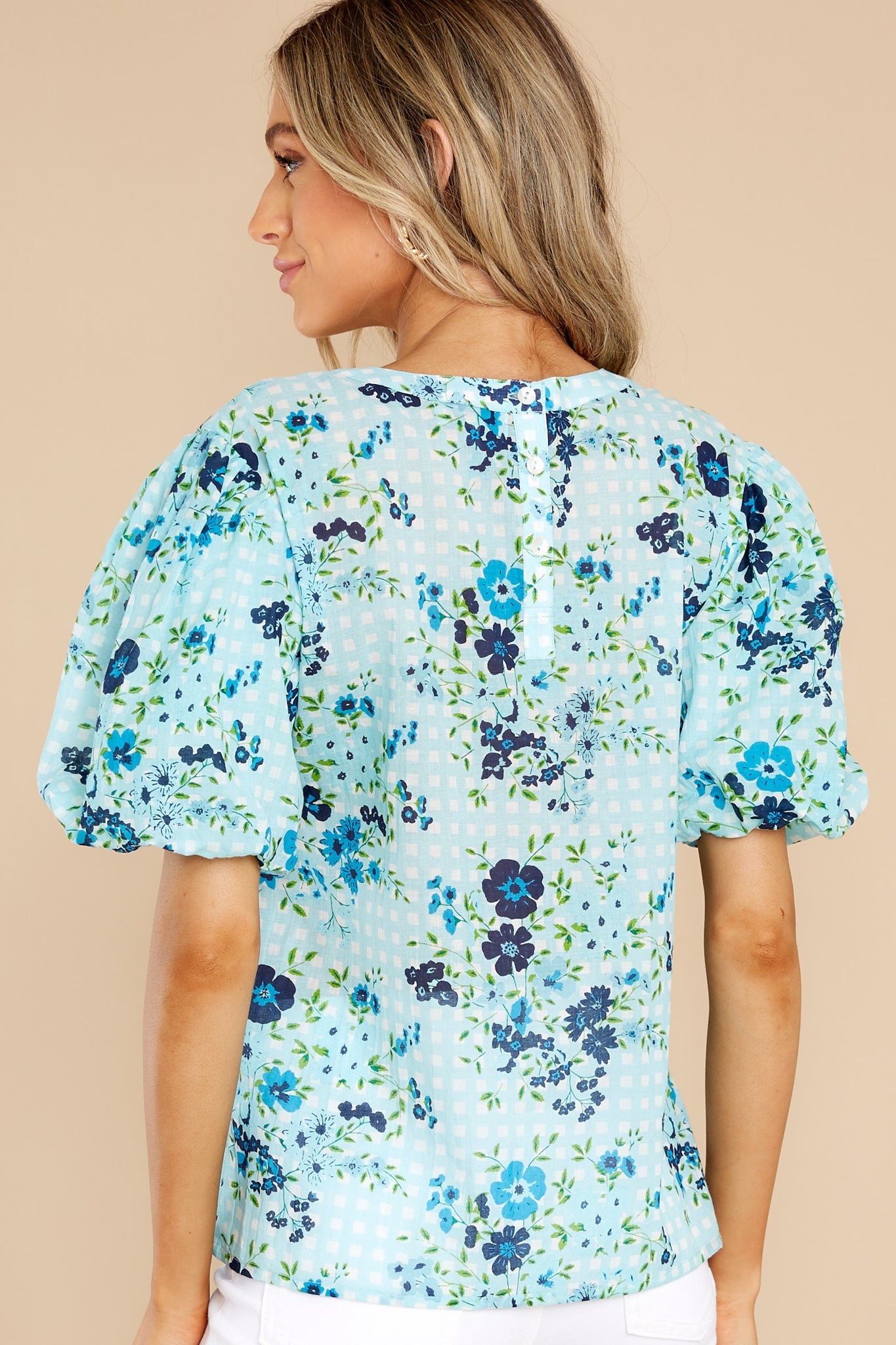 Annie English Garden Baby Blue Top