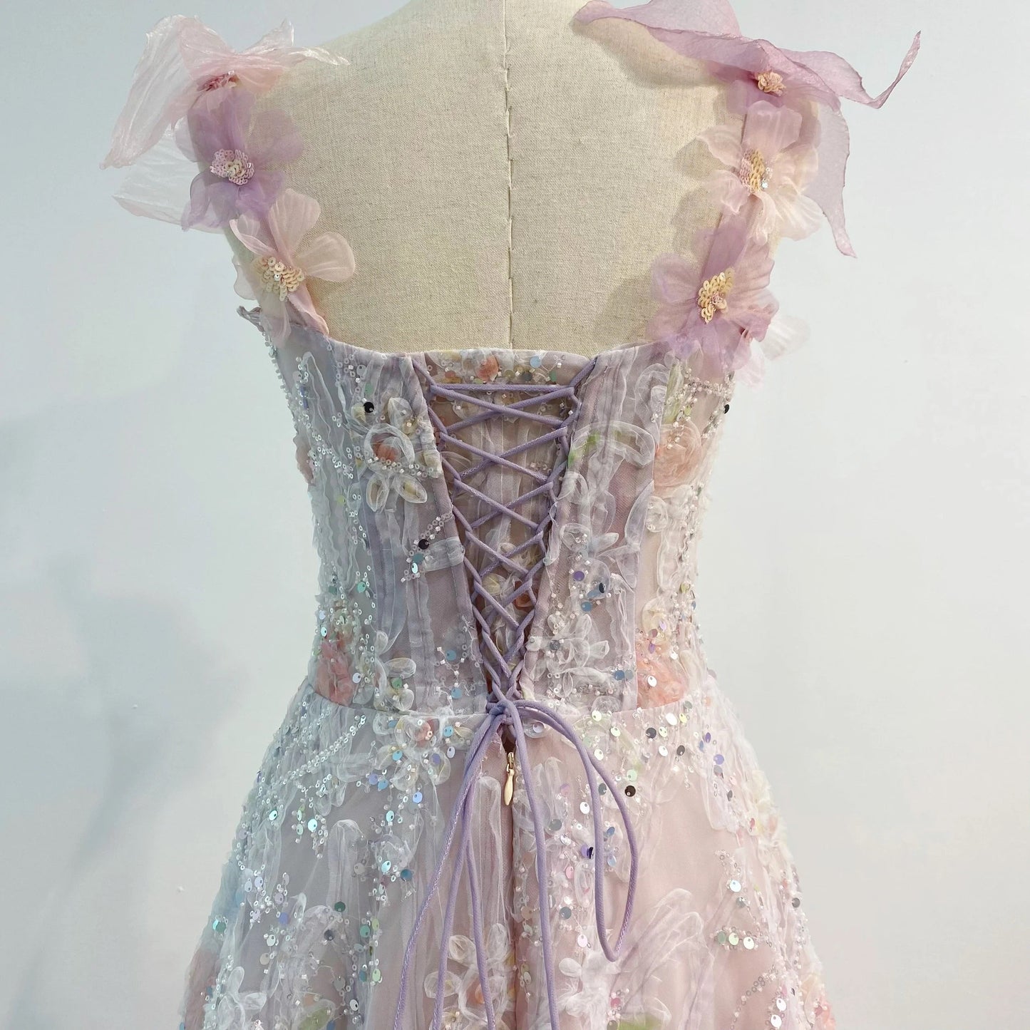 Romantic Pink 3D-Floral Prom Dress Formal Dress