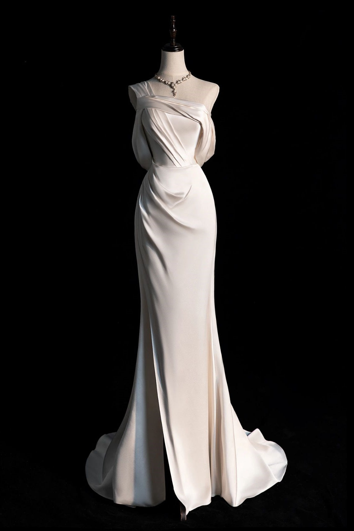 Simple Dupion Silk Mermaid Wedding Dress – qrack shop