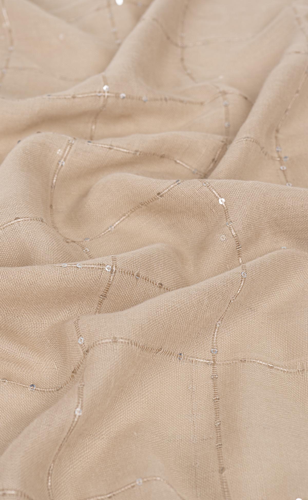 Sequins Grid Hijabs - Beige