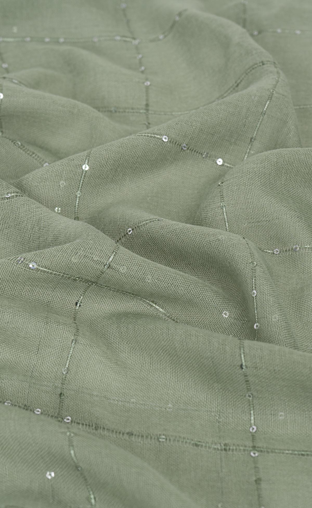 Sequins Grid Hijabs - Fern