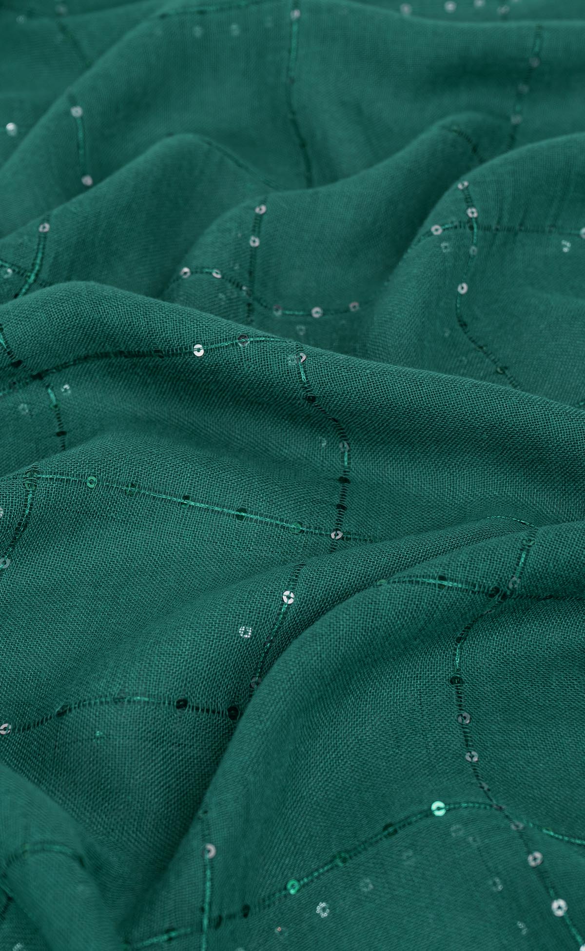 Sequins Grid Hijabs - Teal