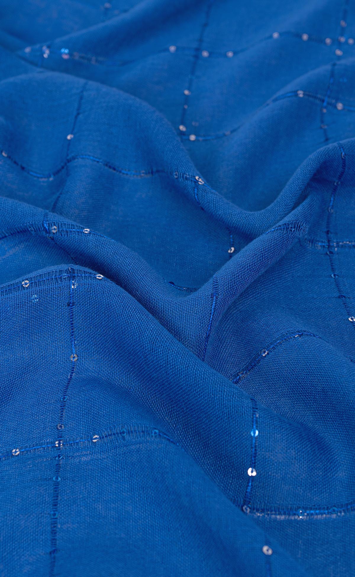 Sequins Grid Hijabs - Royal Blue