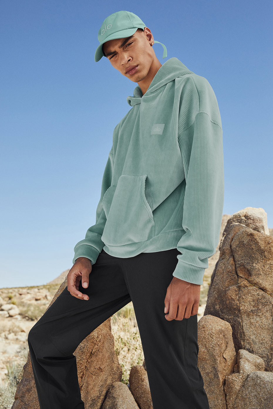 Velour Baller Hoodie - Blue Agave
