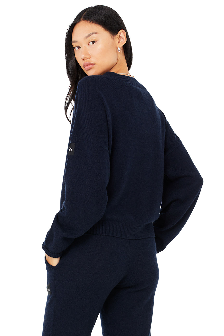 Cashmere Jet Set V-Neck Pullover & Cashmere Jet Set Pant Set - Navy