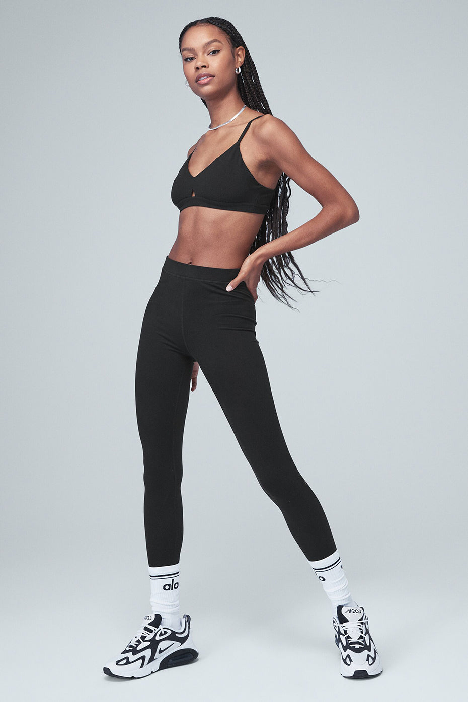 High-Waist Alosoft Flow Legging - Black
