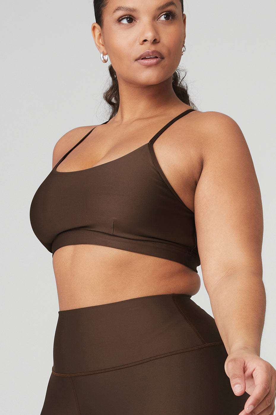 Intrigue Bra & High-Waist Airlift Legging Set - Espresso