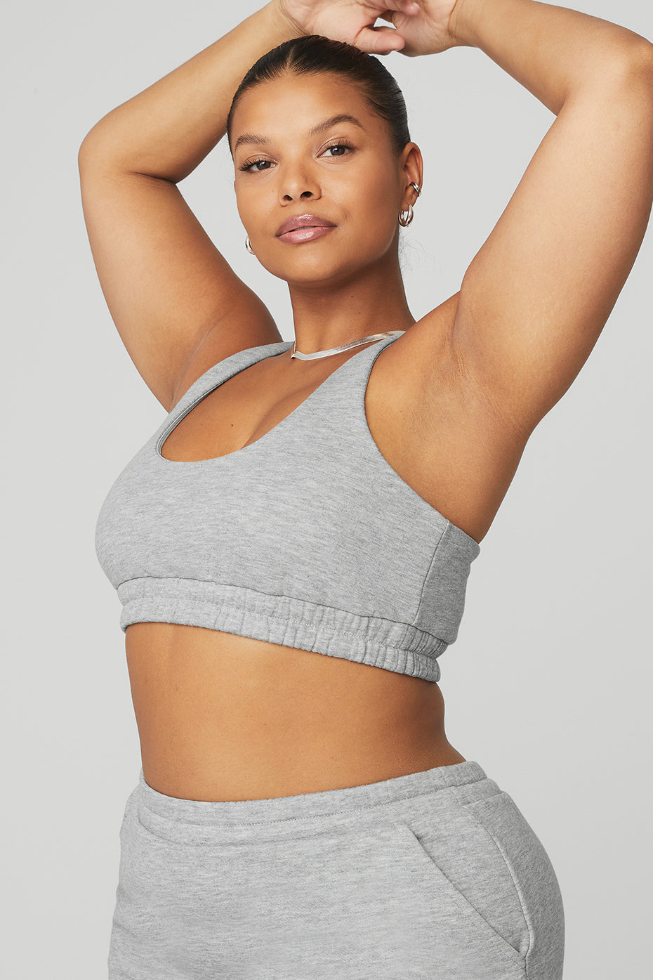 Scoop Neck Sweatshirt Bra & High-Waist Accolade Skirt - Athletic Heather Grey