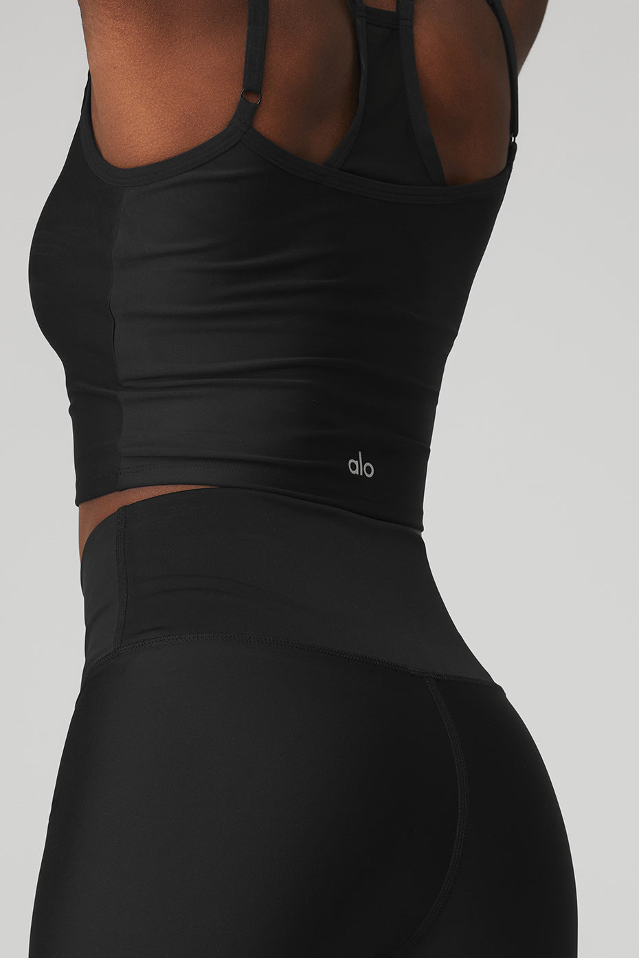 Airlift Double Check Bra Tank & 3" High-Waist Airlift Short Set - Black