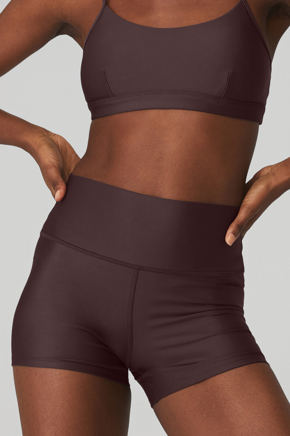 Airlift Intrigue Bra & 3" High-Waist Airlift Short Set - Raisin