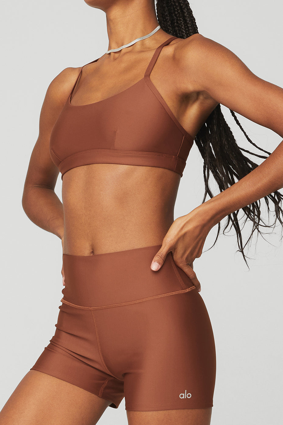 Airlift Intrigue Bra & 3" High-Waist Airlift Short Set - Rust