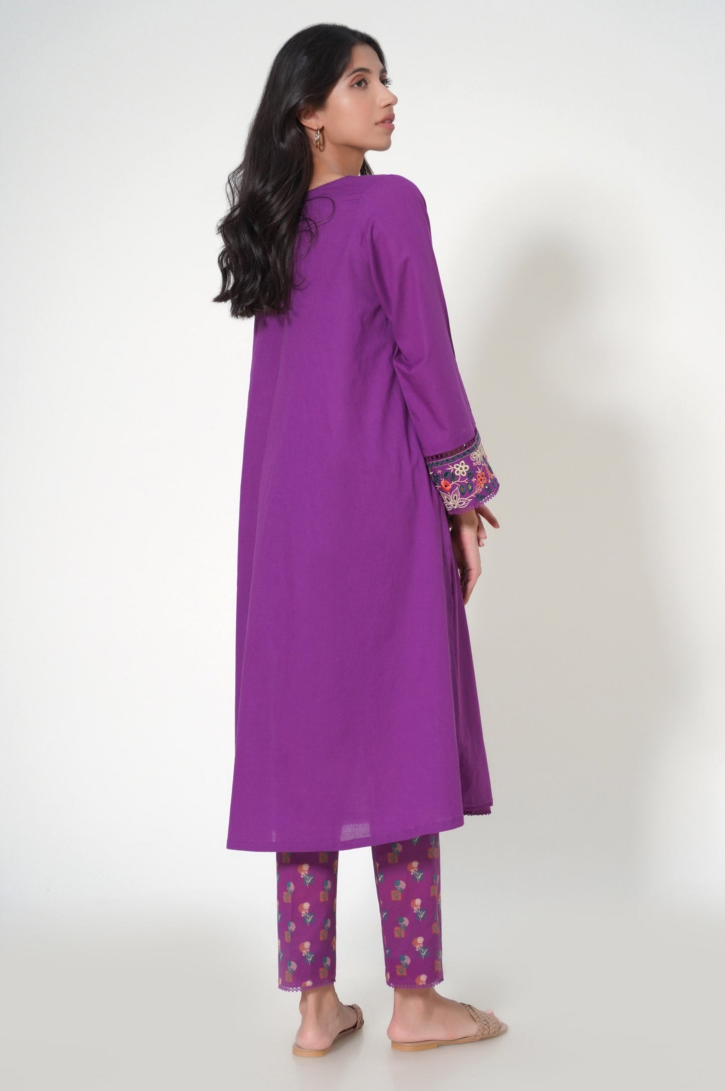 Stitched 2 Piece Cambric Embroidered Shirt With
Digital Printed Pants